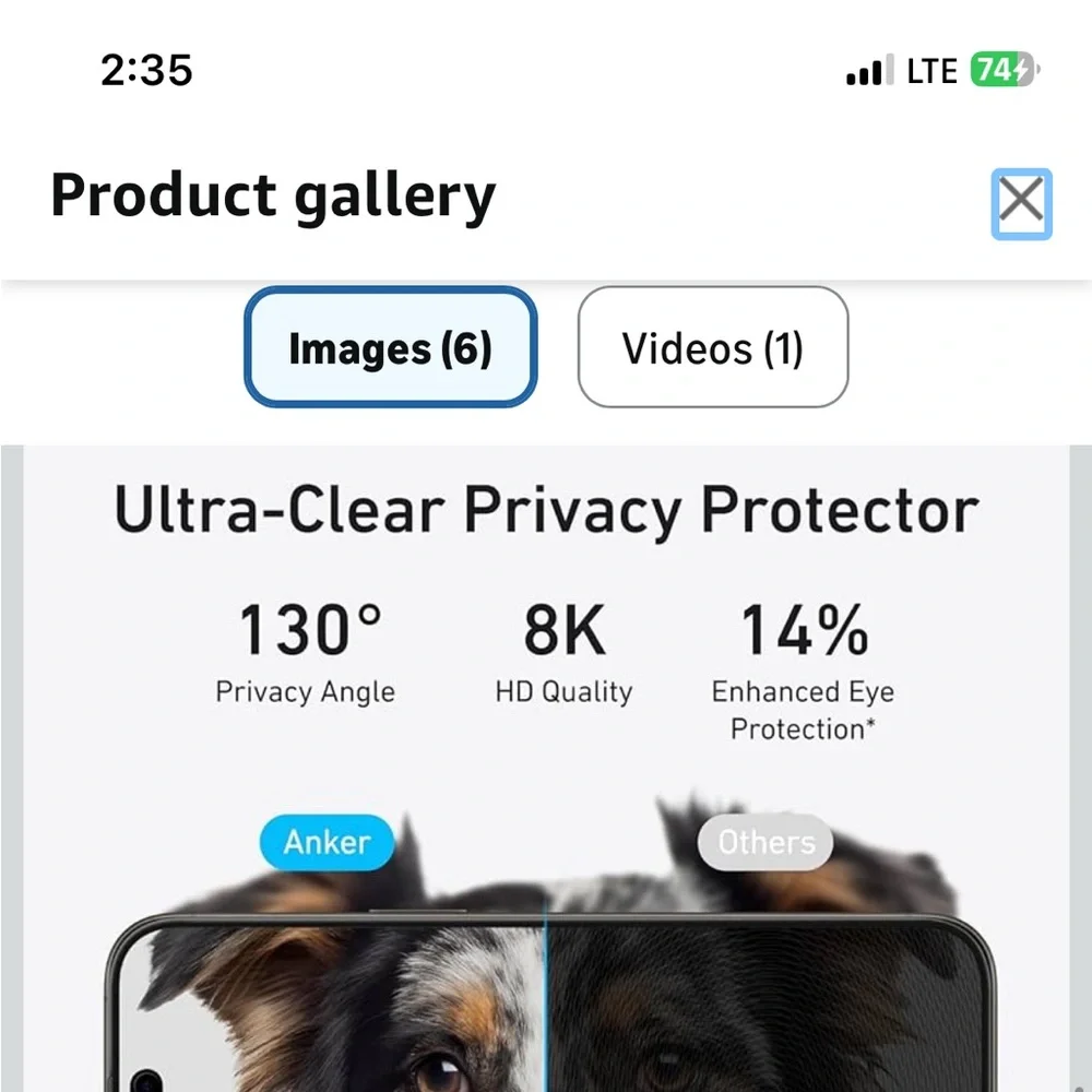 Anker 2 Pack for iPhone 14 Pro Max Privacy Screen Protector, Anti-Spy (2-Pack)